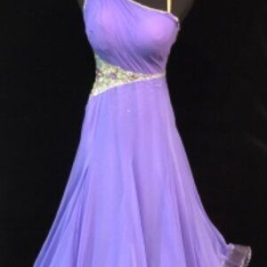 Purple Orchid Small Ballroom Smooth Gown Competition dress with swarovski